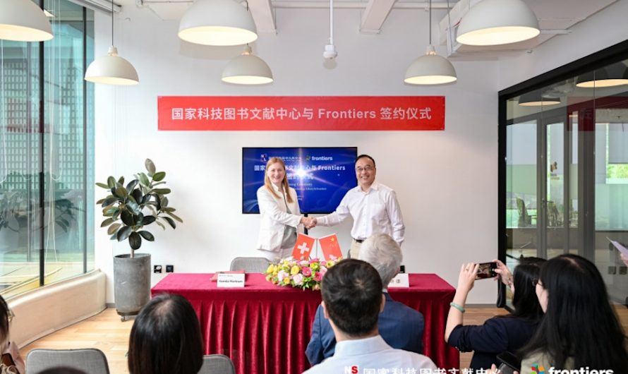 Gold open access publisher Frontiers and China’s National Science and Technology Library (NSTL) sign landmark partnership